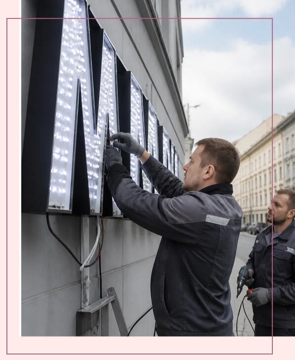 Изготовление и монтаж светодиодных LED вывесок в Артёме