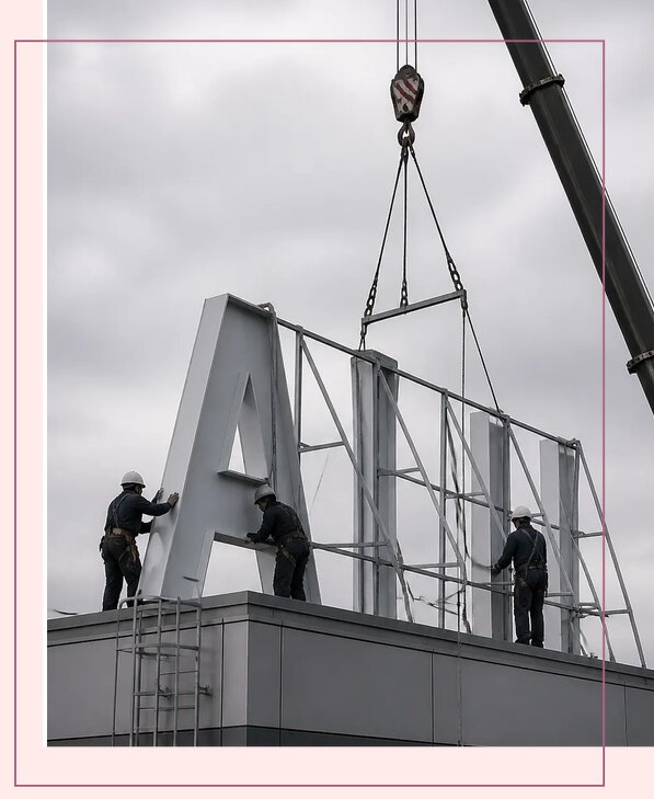Изготовление и монтаж крышных установок для рекламы в Артёме