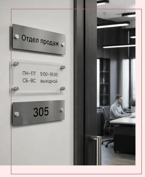 Офисные таблички на дверь в Артёме по цене от 5080 р. | Аванза-Арт